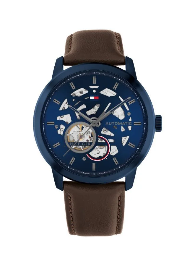 Analogue Automatic Watch with Leather Strap